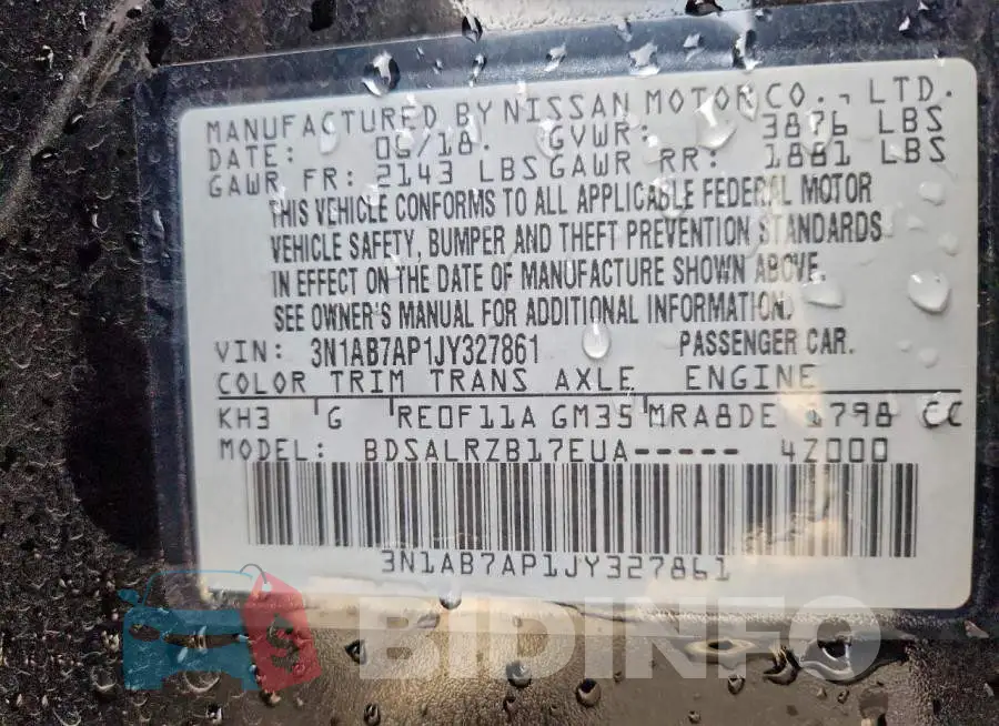 3N1AB7AP1JY327861 Photo# 12