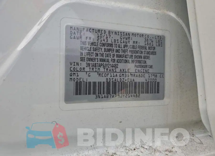 3N1AB7AP9JY214482 Photo# 13