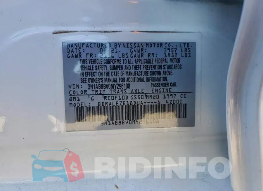 3N1AB8BV0MY296108 Photo# 12