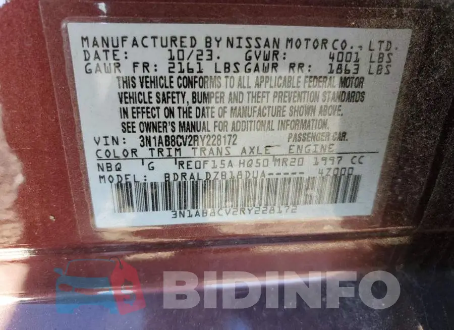 3N1AB8CV2RY228172 Photo# 12