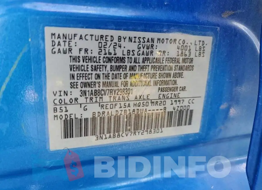 3N1AB8CV7RY298301 Photo# 13