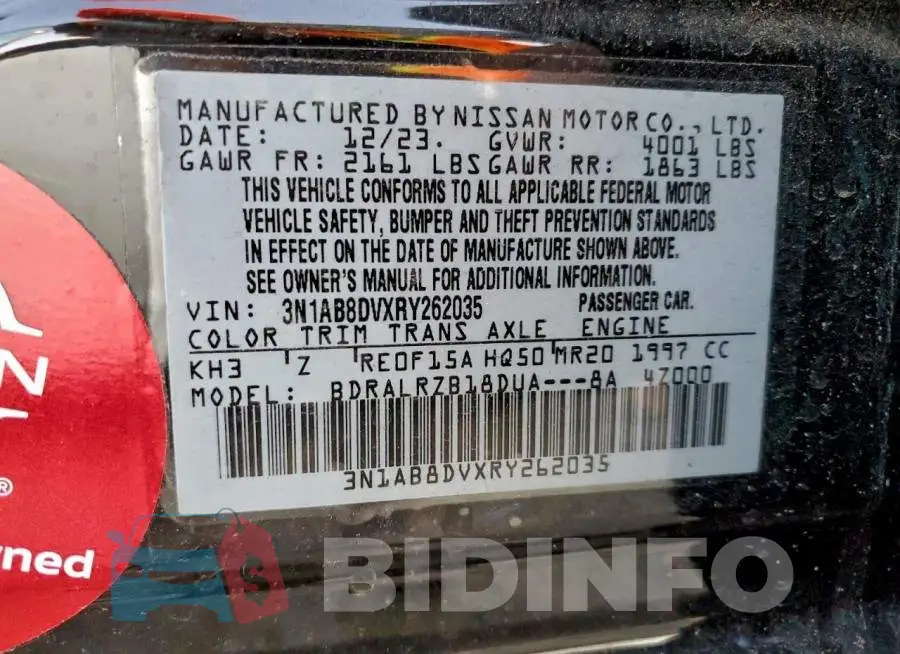 3N1AB8DVXRY262035 Photo# 12