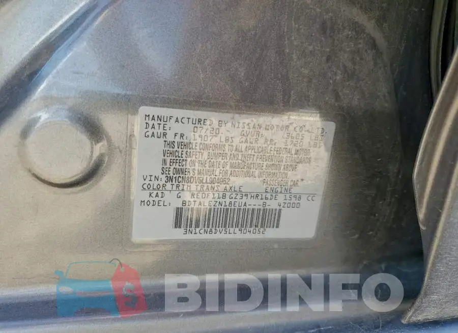 3N1CN8DV5LL904052 Photo# 13