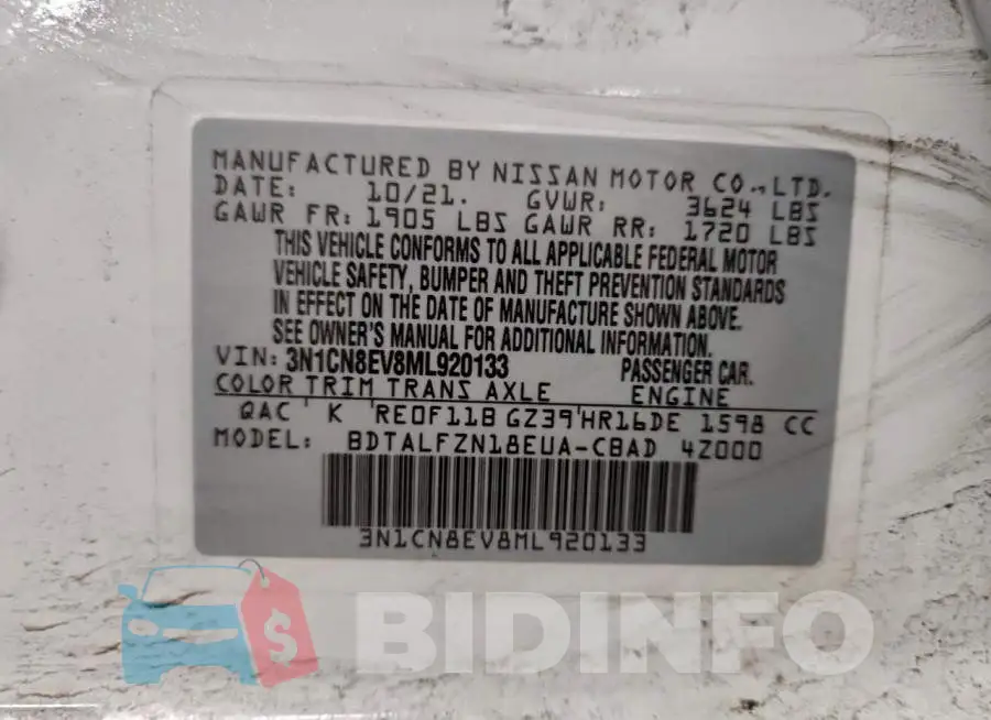 3N1CN8EV8ML920133 Photo# 12
