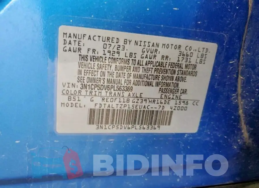 3N1CP5DV6PL563369 Photo# 13