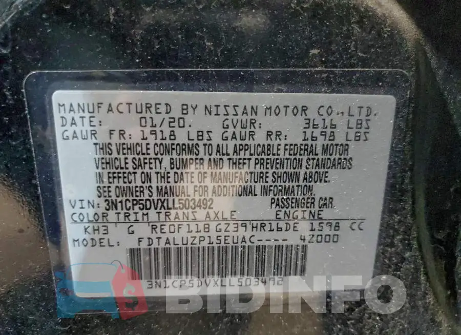 3N1CP5DVXLL503492 Photo# 13