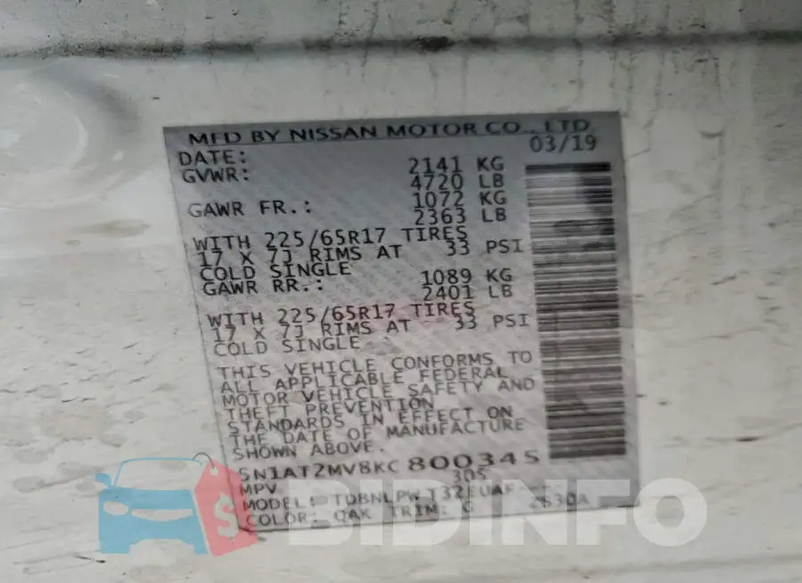5N1AT2MV8KC800345 Photo# 13