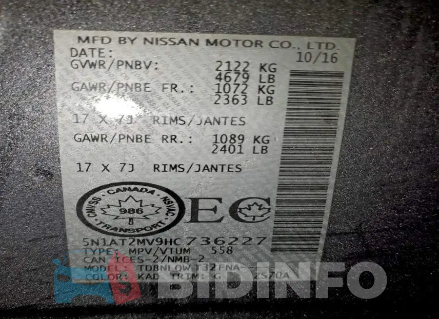 5N1AT2MV9HC736227 Photo# 13