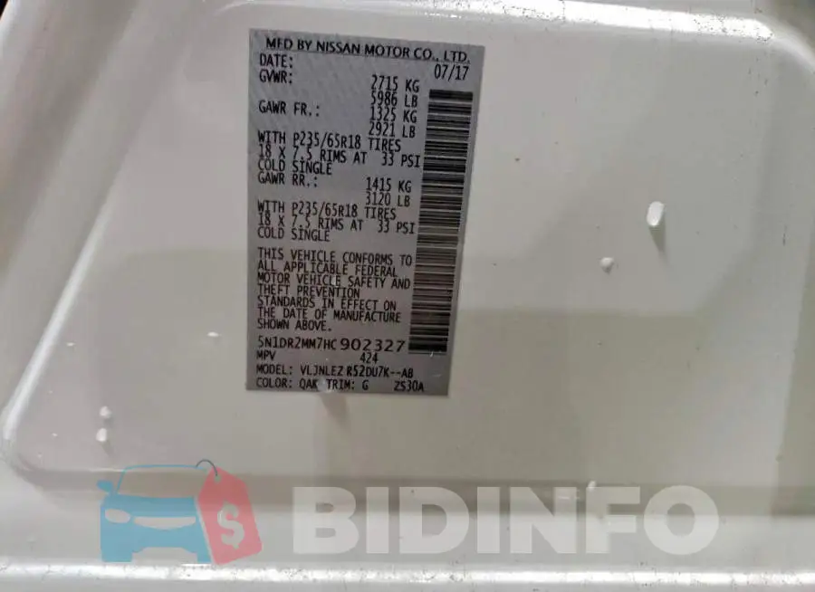 5N1DR2MM7HC902327 Photo# 13