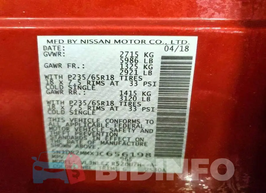5N1DR2MMXJC656198 Photo# 13