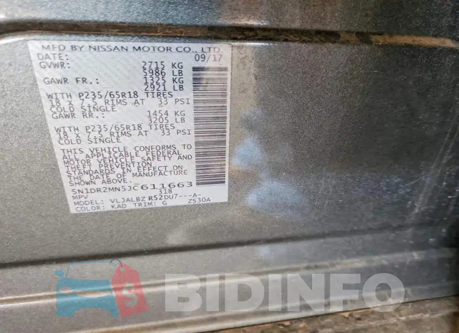 5N1DR2MN5JC611663 Photo# 13