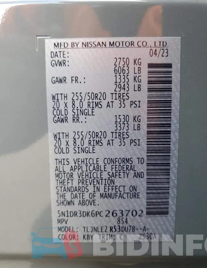 5N1DR3DK6PC263702 Photo# 13