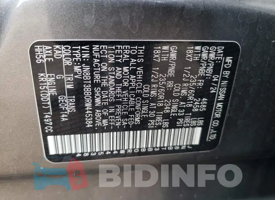 JN8BT3BB0RW445384 Photo# 13