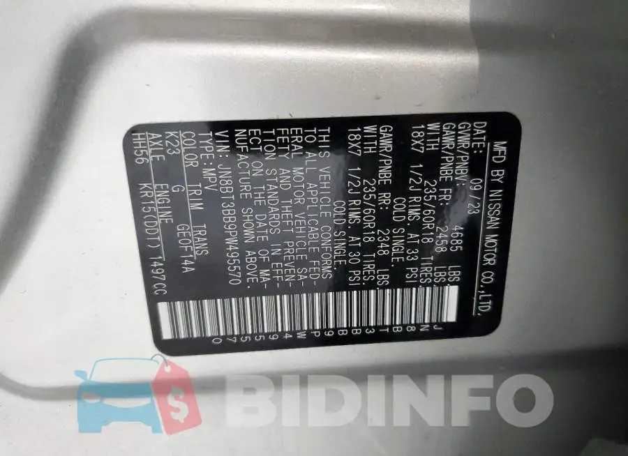 JN8BT3BB9PW495570 Photo# 13