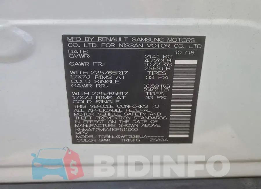 KNMAT2MV4KP511010 Photo# 14