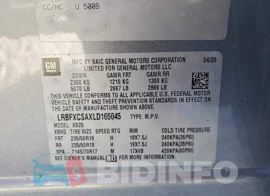 LRBFXCSAXLD165045 Photo# 14
