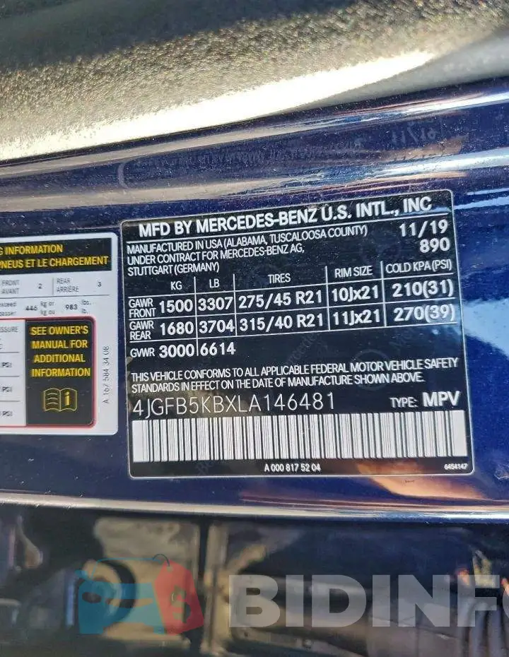 4JGFB5KBXLA146481 Photo# 13