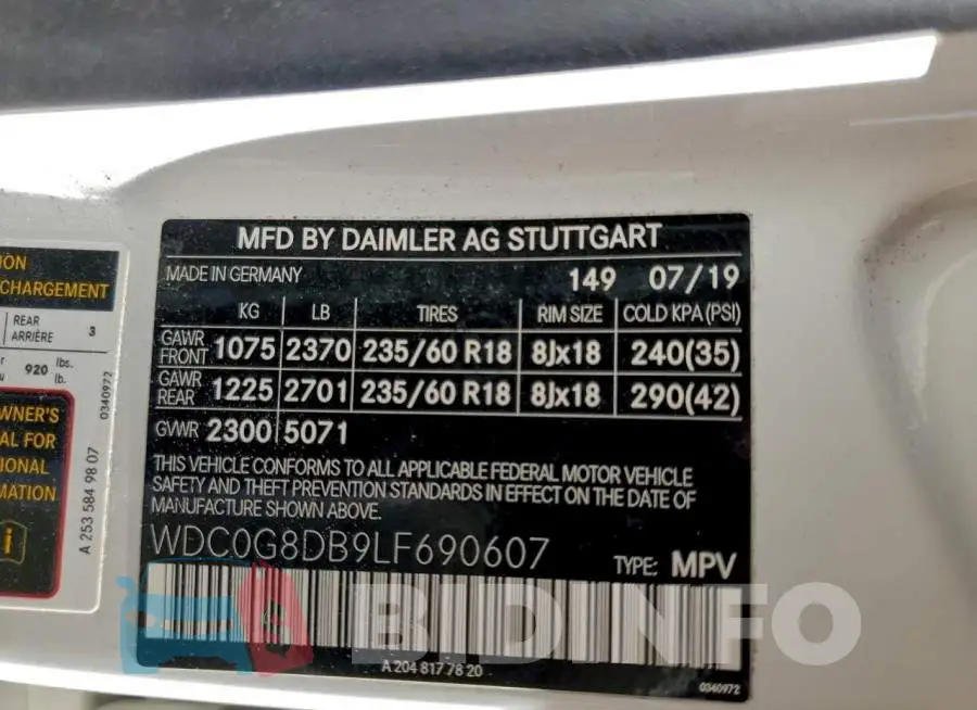 WDC0G8DB9LF690607 Photo# 13