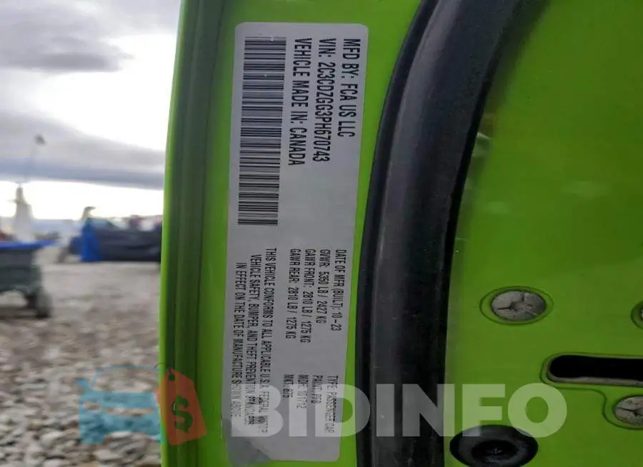 2C3CDZGG3PH670743 Photo# 13