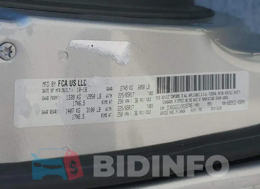 2C4RDGEG1KR535745 Photo# 13