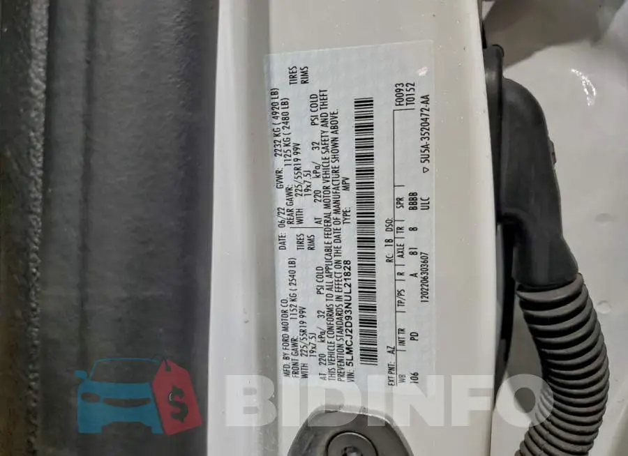 5LMCJ2D93NUL21828 Photo# 13
