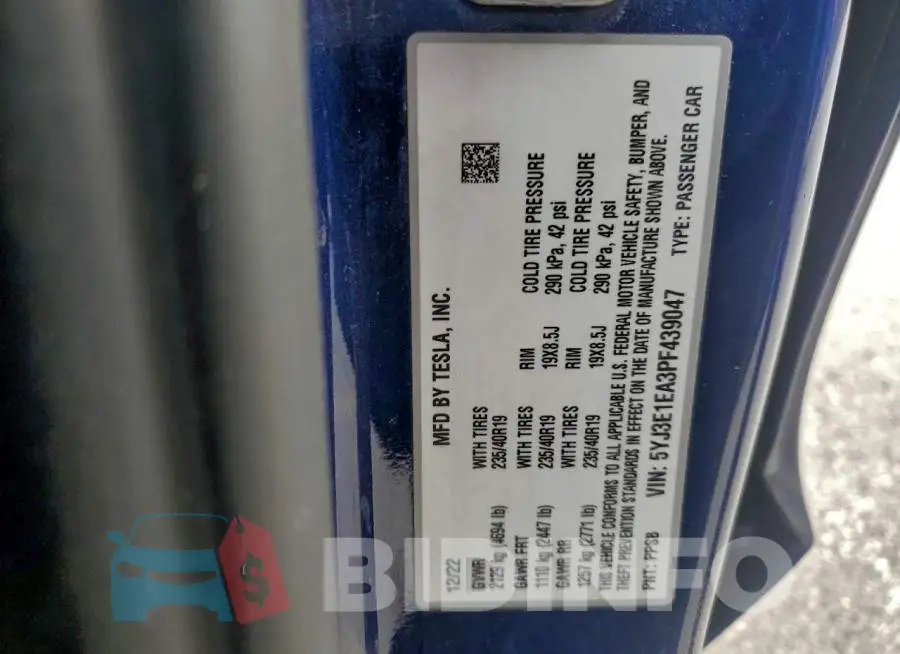 5YJ3E1EA3PF439047 Photo# 12