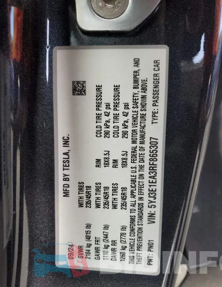 5YJ3E1EA3RF865307 Photo# 12
