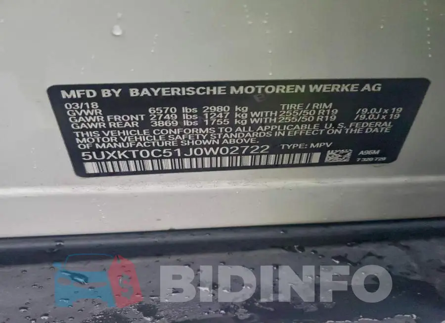 5UXKT0C51J0W02722 Photo# 14