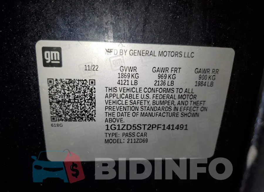 1G1ZD5ST2PF141491 Photo# 12