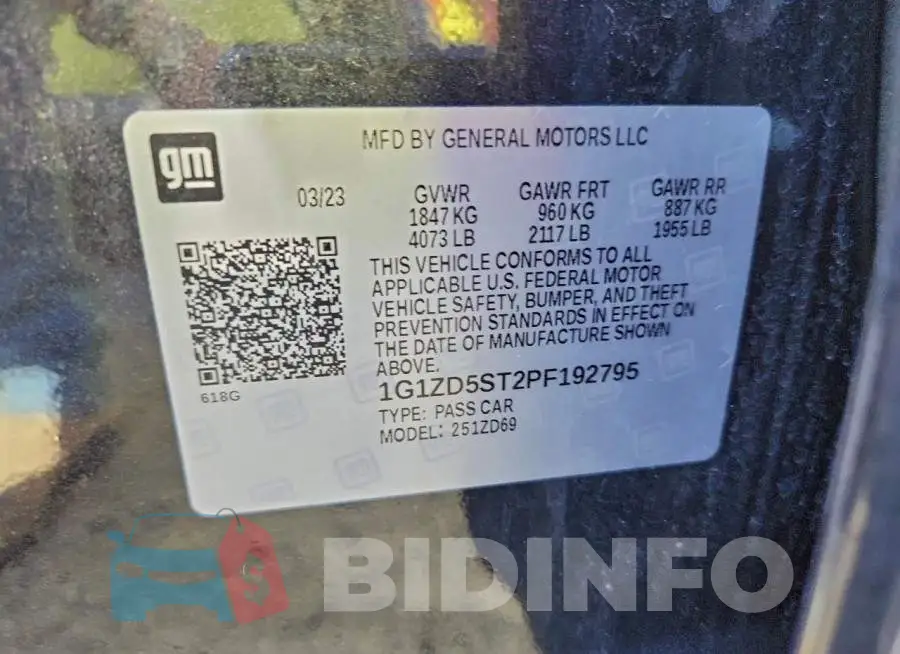 1G1ZD5ST2PF192795 Photo# 13
