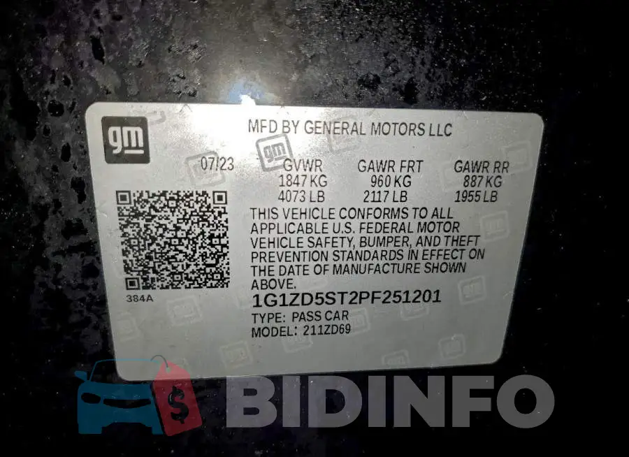 1G1ZD5ST2PF251201 Photo# 12