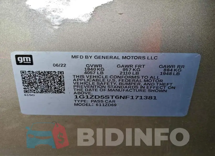1G1ZD5ST6NF171381 Photo# 13