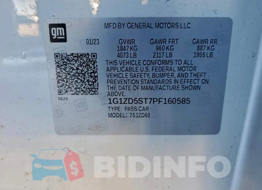 1G1ZD5ST7PF160585 Photo# 12