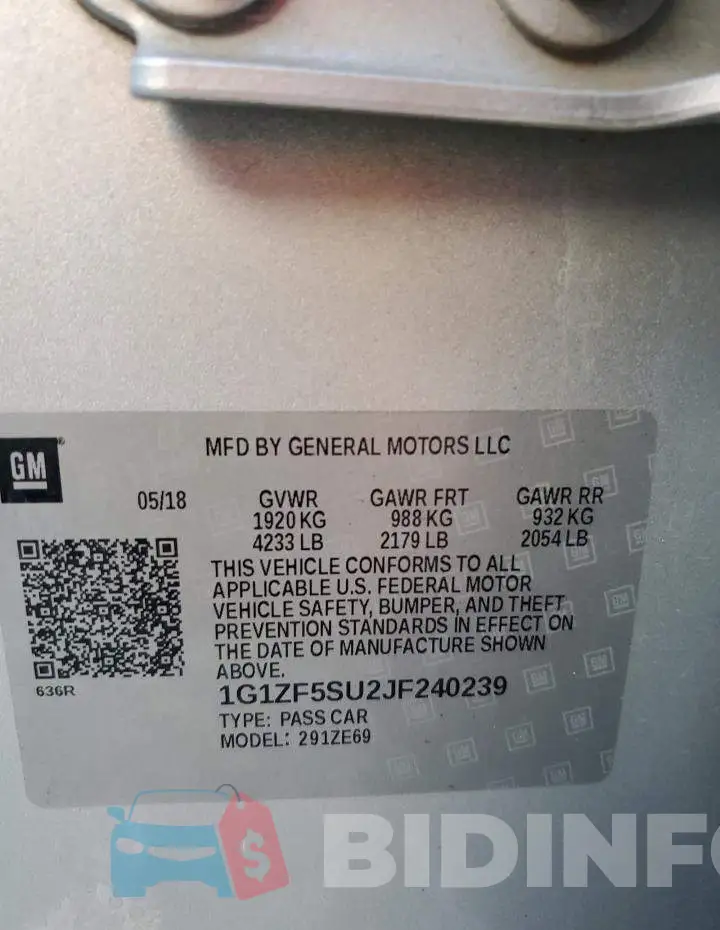 1G1ZF5SU2JF240239 Photo# 12