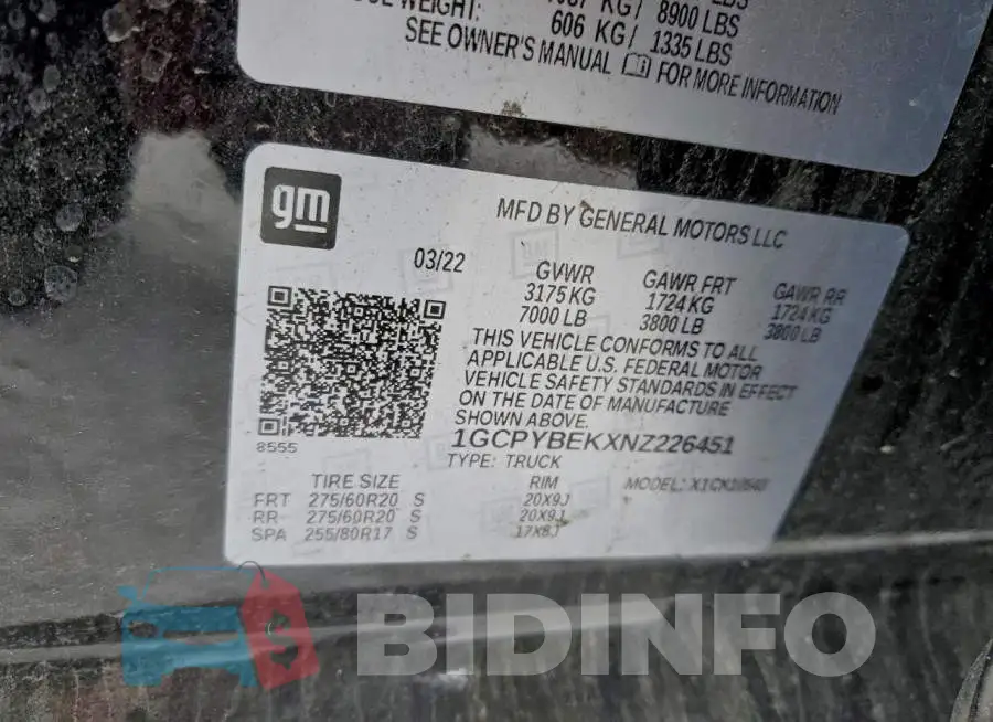 1GCPYBEKXNZ226451 Photo# 12