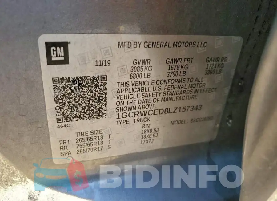 1GCRWCED8LZ157343 Photo# 12