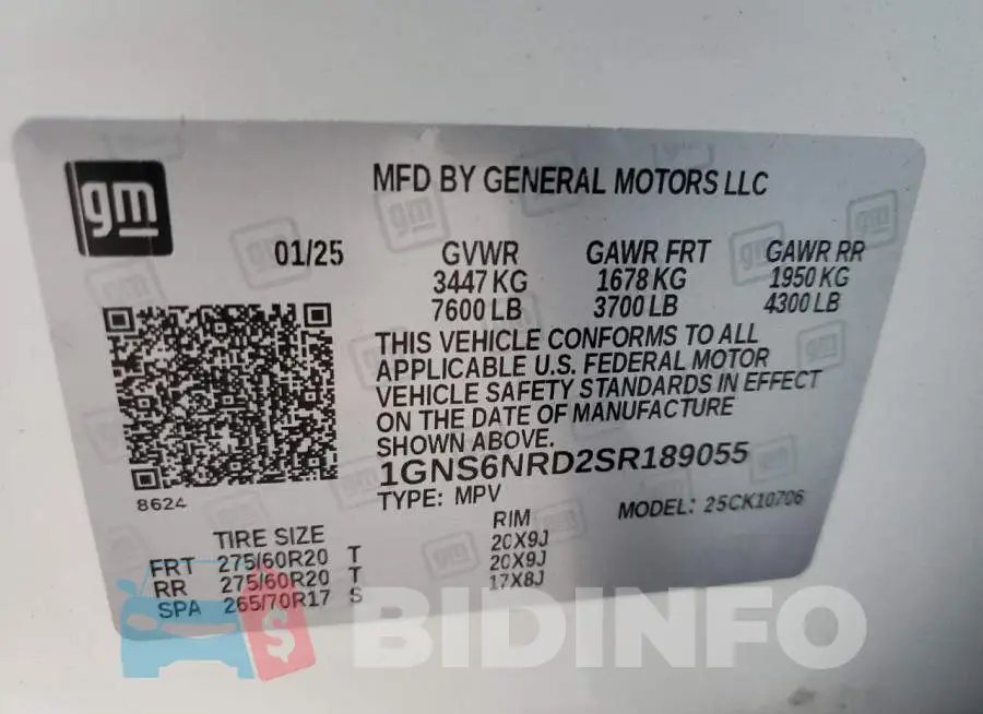 1GNS6NRD2SR189055 Photo# 13
