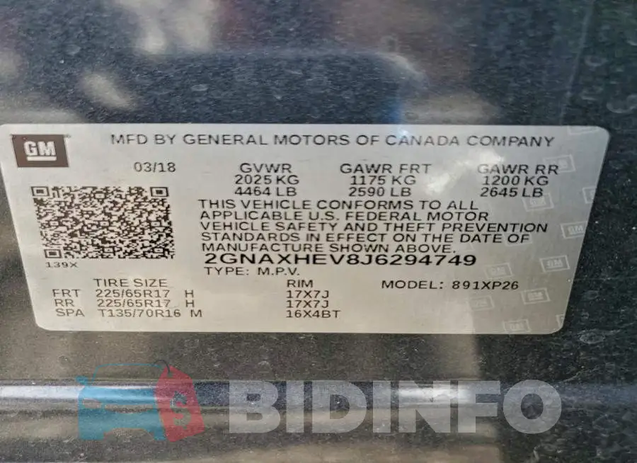 2GNAXHEV8J6294749 Photo# 13