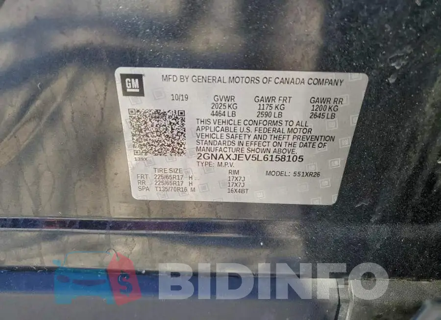 2GNAXJEV5L6158105 Photo# 13