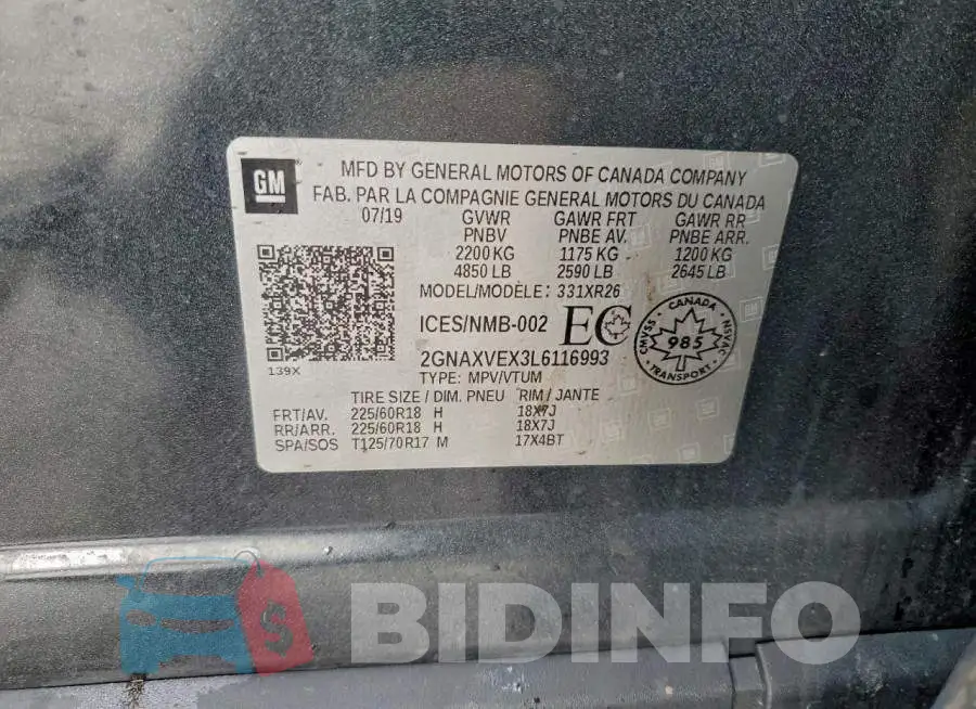 2GNAXVEX3L6116993 Photo# 14