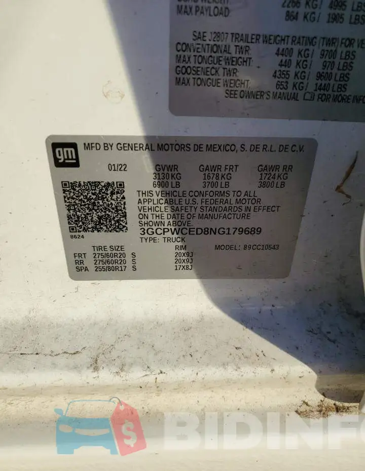 3GCPWCED8NG179689 Photo# 12