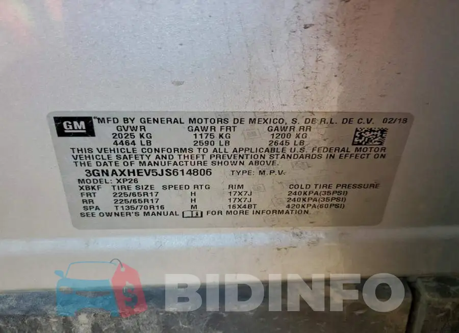 3GNAXHEV5JS614806 Photo# 13