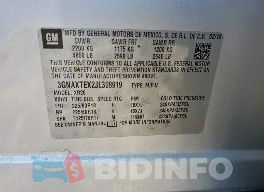 3GNAXTEX2JL308919 Photo# 13
