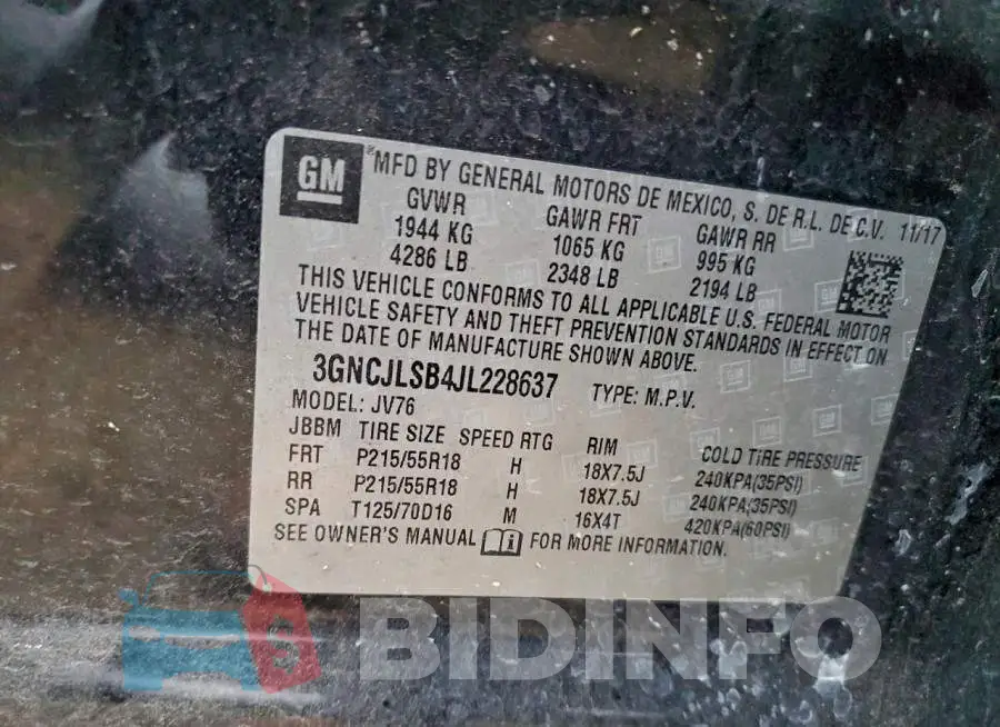 3GNCJLSB4JL228637 Photo# 13