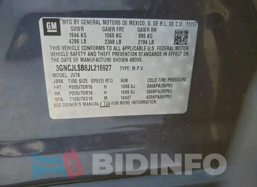 3GNCJLSB8JL216927 Photo# 13