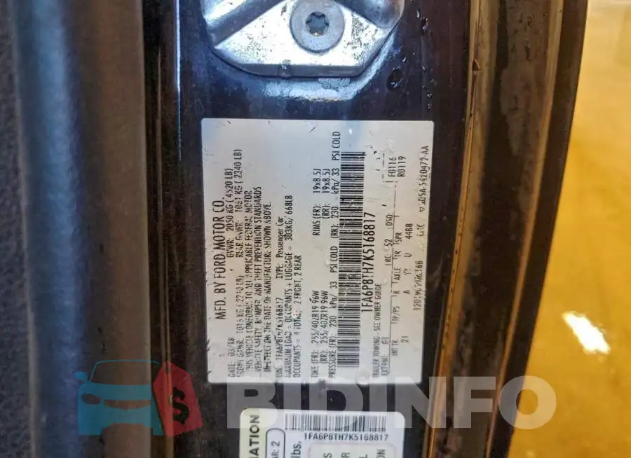 1FA6P8TH7K5168817 Photo# 13