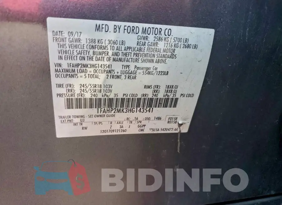 1FAHP2MK3HG143541 Photo# 12