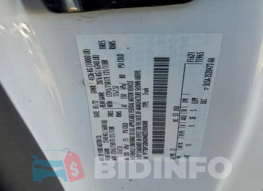 1FTBF2B60NED55698 Photo# 12