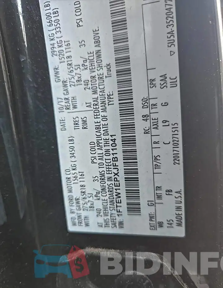 1FTEW1EPXJFB11041 Photo# 12