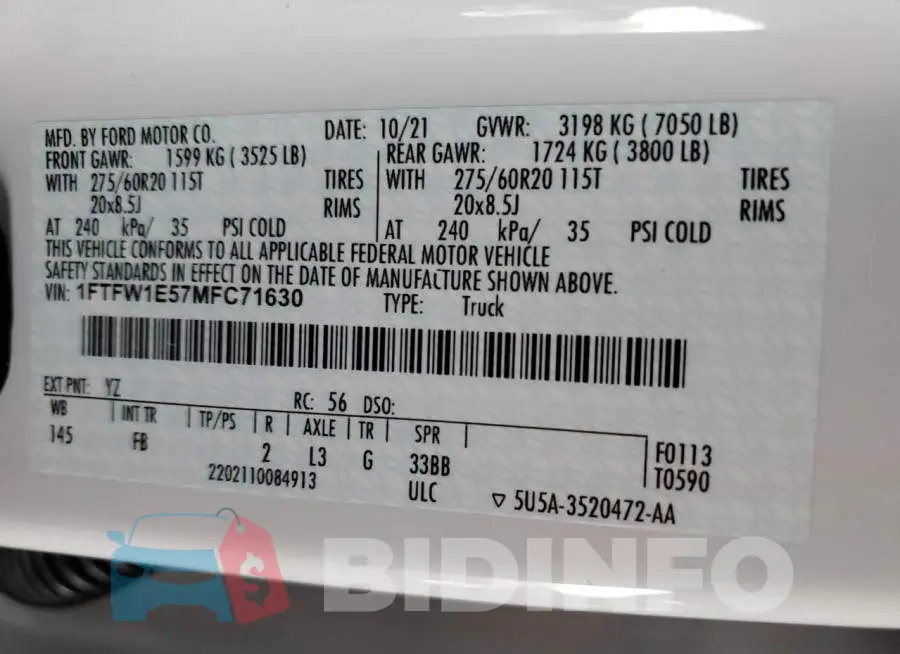 1FTFW1E57MFC71630 Photo# 12